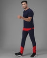 Shop Men's Blue & Red Color Block Relaxed Fit Track Pants