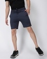 Shop Men's Blue Regular Cotton Casual Shorts-Front