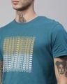 Shop Men's Blue Regular Fit Printed T-shirt-Full