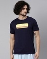Shop Men's Blue Regular Fit Printed T-shirt-Front