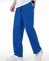 Shop Men's Blue Relaxed Fit Track Pants-Front