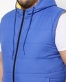 Shop Men's Yellow & Blue Sleeveless Plus Size Reversible Puffer Jacket
