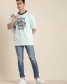 Shop Men's Blue San Francisco Typography Oversized T-shirt-Full