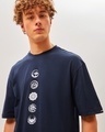 Shop Men's Blue Seek Balance Graphic Printed Oversized T-shirt