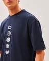 Shop Men's Blue Seek Balance Graphic Printed Oversized T-shirt