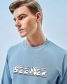 Shop Men's Blue Seeker Graphic Printed Sweatshirt