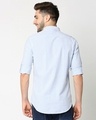 Shop Men's Blue Seersucker Slim Fit Casual Shirt-Full