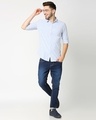 Shop Men's Blue Seersucker Slim Fit Casual Shirt