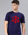 Shop Men's Blue Sharingan Graphic Printed Relaxed Fit T-shirt-Front