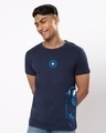 Shop Men's Blue Shield Face Graphic Printed T-shirt-Front