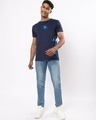 Shop Men's Blue Shield Face Graphic Printed T-shirt-Design