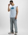 Shop Men's Blue Skater Donald Graphic Printed Oversized Vest-Full
