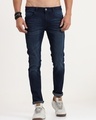 Shop Men's Blue Skinny Fit Jeans-Front