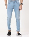 Shop Men's Blue Skinny Fit Jeans-Front