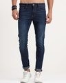 Shop Men's Blue Skinny Fit Jeans-Front