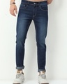 Shop Men's Blue Skinny Fit Jeans-Front