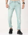 Shop Men's Blue Skinny Fit Jeans-Front