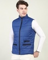 Shop Men's Blue Sleeveless Puffer Jacket-Design