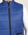 Shop Men's Blue Sleeveless Puffer Jacket