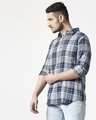 Shop Men's Blue Slim Fit Casual Indigo Shirt-Front