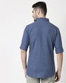 Shop Men's Blue Slim Fit Casual Melange Shirt-Full