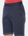Shop Men's Blue Slim Fit Cotton Shorts-Full