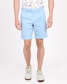 Shop Men's Blue Slim Fit Cotton Shorts-Front