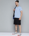 Shop Men's Blue Slim Fit Cotton T-shirt-Full