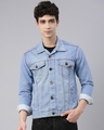 Shop Men's Blue Slim Fit Denim Jacket-Front