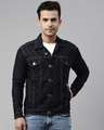 Shop Men's Blue Slim Fit Denim Jacket-Front