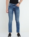 Shop Men's Blue Slim Fit Jeans-Front