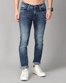 Shop Men's Blue Slim Fit Jeans-Front