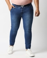 Shop Men's Blue Slim Fit Jeans Joggers-Front