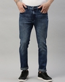 Shop Men's Blue Slim Fit Mid-Rise Jeans-Front