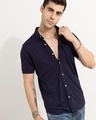 Shop Men's Blue Slim Fit Shirt-Design