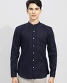 Shop Men's Blue Slim Fit Shirt-Front