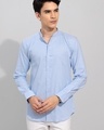 Shop Men's Blue Slim Fit Shirt-Front