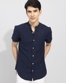 Shop Men's Blue Slim Fit Shirt-Front