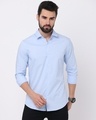 Shop Men's Blue Slim Fit Shirt-Front