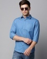 Shop Men's Blue Slim Fit Shirt-Front