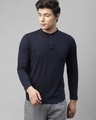 Shop Men's Blue Slim Fit T-shirt-Front