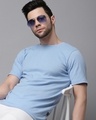 Shop Men's Blue Slim Fit T-shirt-Front