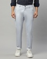 Shop Men's Blue Slim Fit Trousers-Front