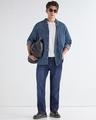 Shop Men's Blue Slim Straight Fit Stretchable Mid-Rise Jeans-Full