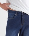 Shop Men's Blue Slim Straight Fit Stretchable Mid-Rise Jeans