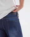 Shop Men's Blue Slim Straight Fit Stretchable Mid-Rise Jeans