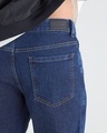 Shop Men's Blue Slim Straight Fit Stretchable Mid-Rise Jeans