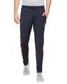 Shop Men's Blue Solid Regular Fit Track Pants-Front