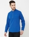 Shop Men's Blue Solid Short Kurta-Design