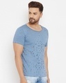 Shop Men's Blue Solid Slim Fit T-shirt-Full